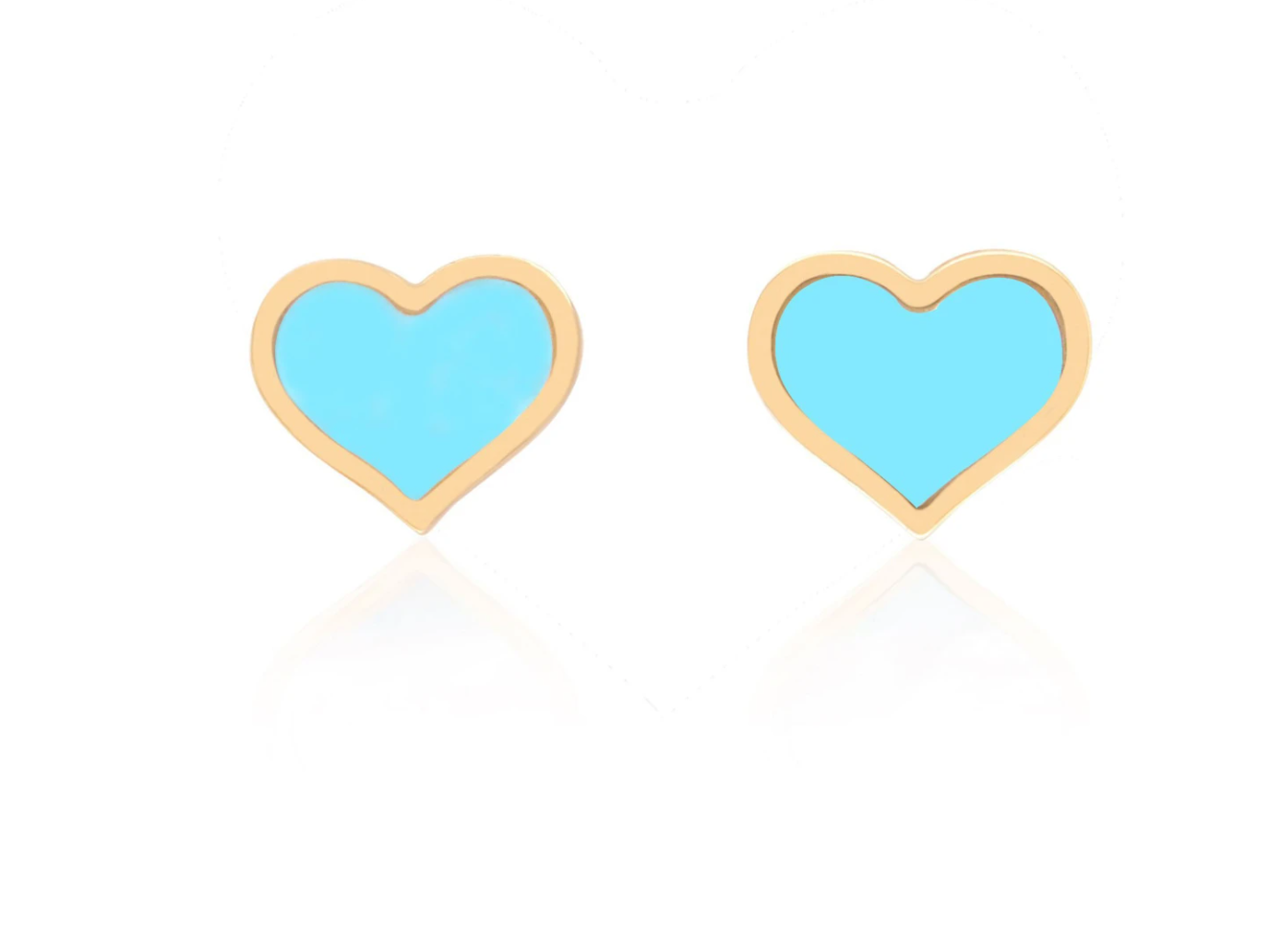 14k Gold Small Heart Studs