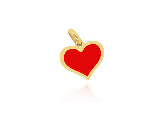 14k Gold Coral Clara Heart Charm