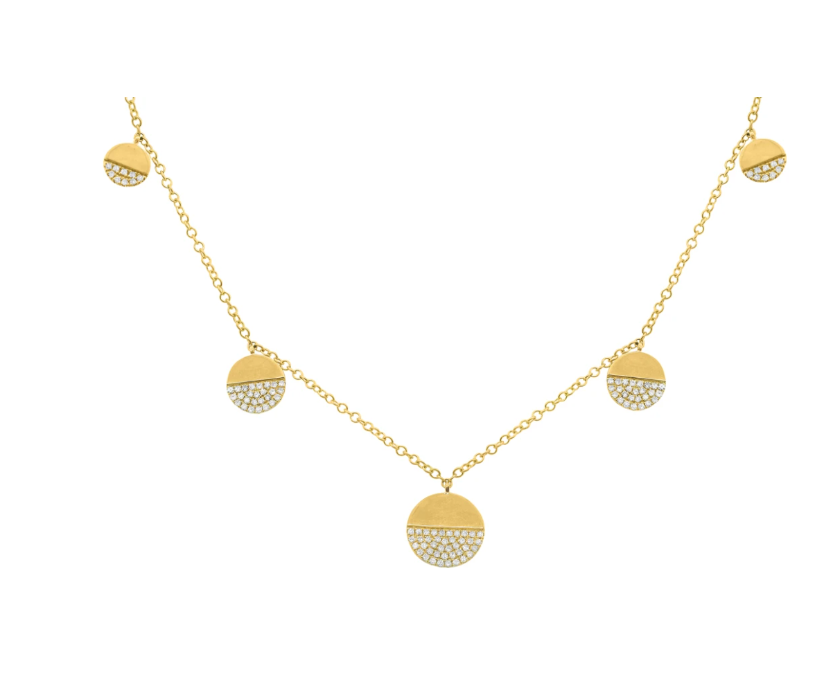 14k Gold Diamond Circle Necklace